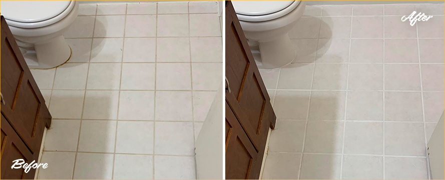 Bathroom Before and After Our Grout Cleaning in Athens, GA
