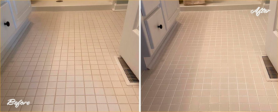 Bathroom Floor Restored by Our Professional Tile and Grout Cleaners in Elberton, GA